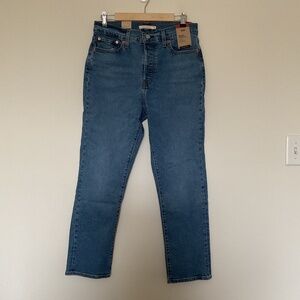NWT Levi's Womens Wedgie Straight Fit Jeans 31x28 Love in The Mist Sz Button Fly